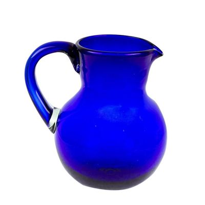 Alternate image for Eco-Friendly Cobalt Blue Handblown Recycled Glass Pitcher Chic Cobalt