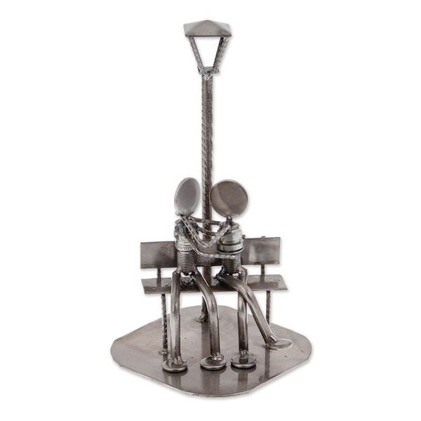 Alternate image for Romantic Recycled Metal Sculpture That First Kiss