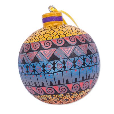 Alternate image for Hand Painted Wood Ornaments Set of 4 Oaxacan Christmas