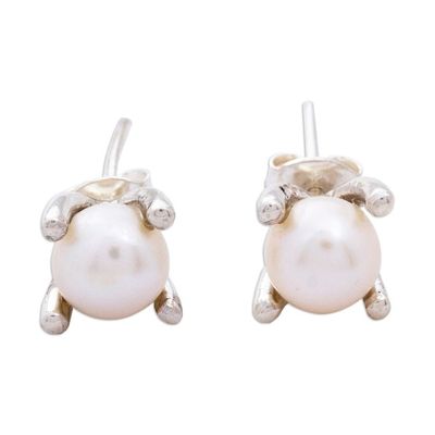 Alternate image for Classic Cultured Pearl Stud Earrings Splendid Moon