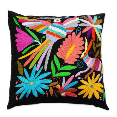 Alternate image for Tenango Style Embroidered Cushion Cover With Zipper Tenango Night