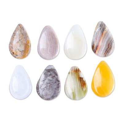 Alternate image for Set of 2 Drop-Shaped Marble Stress-Relieving Stones Paradise Drops