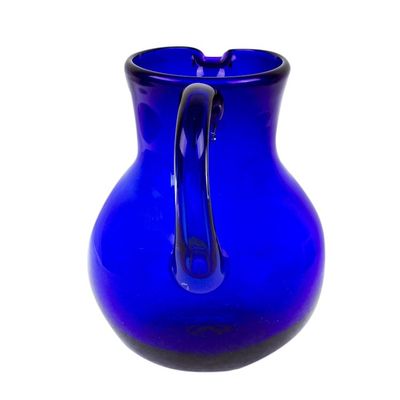 Alternate image for Eco-Friendly Cobalt Blue Handblown Recycled Glass Pitcher Chic Cobalt