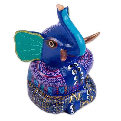 Alternate image for Elephant Alebrije Figurine in Lotus Position Lotus Elephant