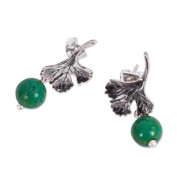 Alternate image for Sterling Silver Cilantro Leaf Earrings Singular Cilantro