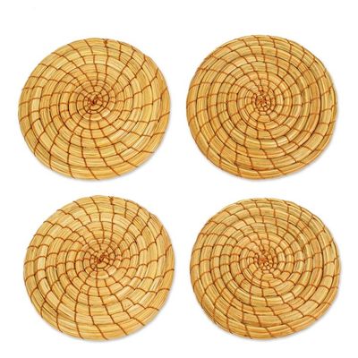 Alternate image for Natural Pine Needle Coasters Set of 4 Forest Cheer
