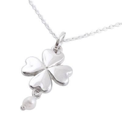 Alternate image for Taxco Cultured Pearl Heart Pendant Necklace from Mexico Saint Patricks Love