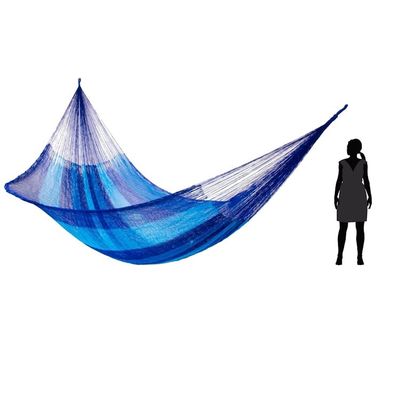 Alternate image for Collectible Striped Mayan Hammock Double Blue Caribbean