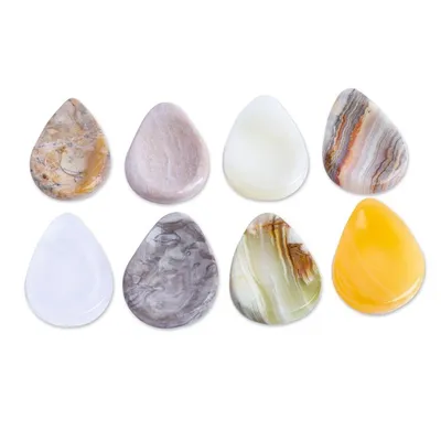 Alternate image for Set of 2 Drop-Shaped Marble Stress-Relieving Stones Paradise Drops