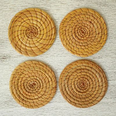Alternate image for Natural Pine Needle Coasters Set of 4 Forest Cheer