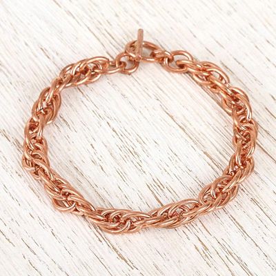Alternate image for Handcrafted Copper Rope Chain Bracelet from Mexico Bright Connection