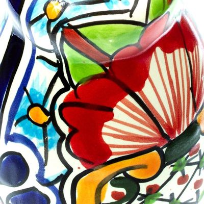 Alternate image for Talavera-Style Ceramic Liquid Soap Dispenser Talavera Bouquet