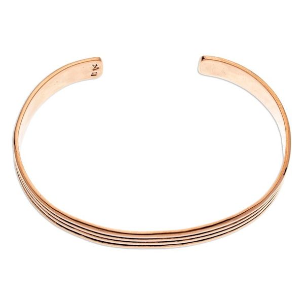 Alternate image for Copper Cuff Bracelet with Stripes Made in Mexico Streaky Charm