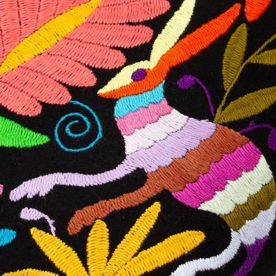 Alternate image for Tenango Style Embroidered Cushion Cover With Zipper Tenango Night