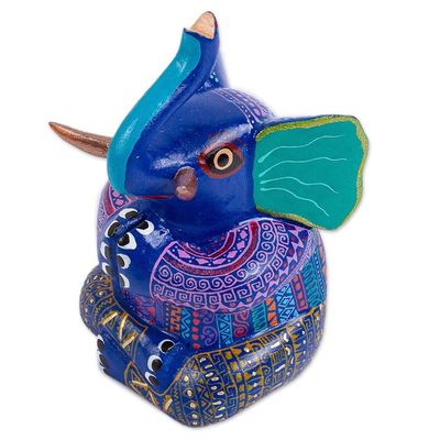 Alternate image for Elephant Alebrije Figurine in Lotus Position Lotus Elephant