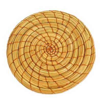 Alternate image for Natural Pine Needle Coasters Set of 4 Forest Cheer
