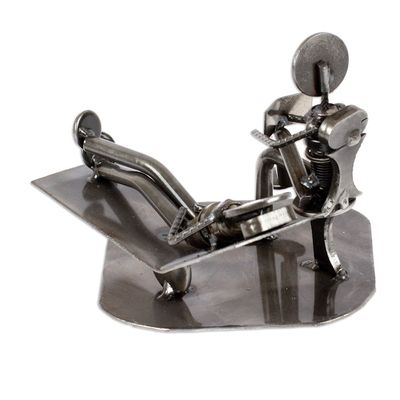 Alternate image for Unique Recycled Metal Eco Sculpture from Mexico Rustic Psychotherapist