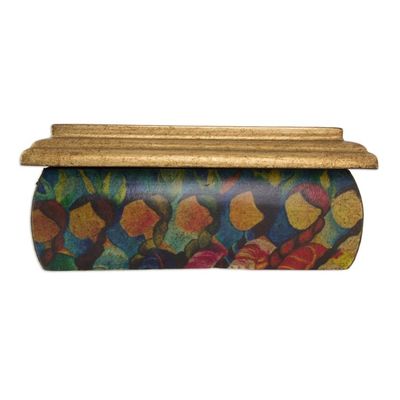 Alternate image for Huichol Women on Wood Decoupage Jewelry Box with Mirror Huichol Women