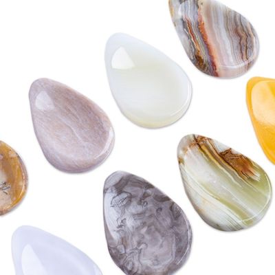 Alternate image for Set of 2 Drop-Shaped Marble Stress-Relieving Stones Paradise Drops