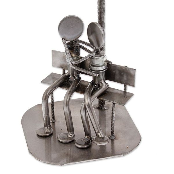 Alternate image for Romantic Recycled Metal Sculpture That First Kiss