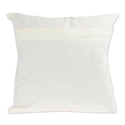 Alternate image for Blue Embroidered Mexican Manta Throw Pillow Cushion Cover Tenango in Blue