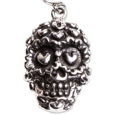Alternate image for Taxco Sterling Silver Skull Earrings Deadly Love