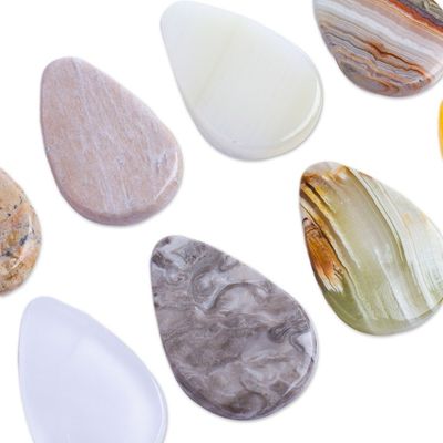 Alternate image for Set of 2 Drop-Shaped Marble Stress-Relieving Stones Paradise Drops