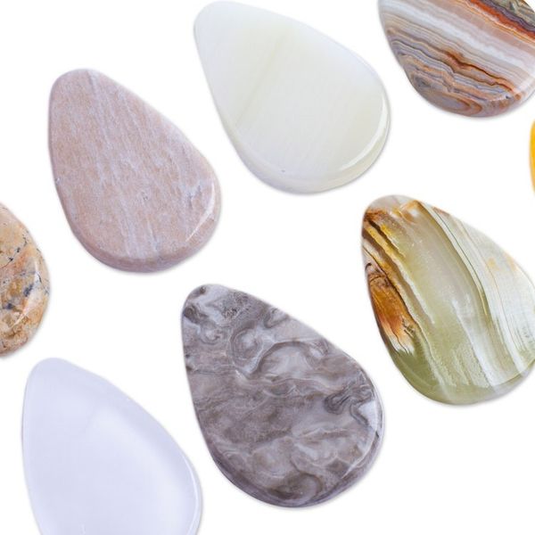 Alternate image for Set of 2 Drop-Shaped Marble Stress-Relieving Stones Paradise Drops