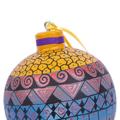 Alternate image for Hand Painted Wood Ornaments Set of 4 Oaxacan Christmas