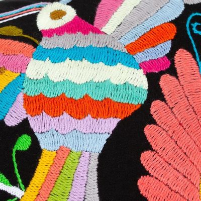 Alternate image for Tenango Style Embroidered Cushion Cover With Zipper Tenango Night