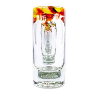 Alternate image for Handcrafted Blown Glass Tequila Shot Glasses Set of 6 Confetti Path