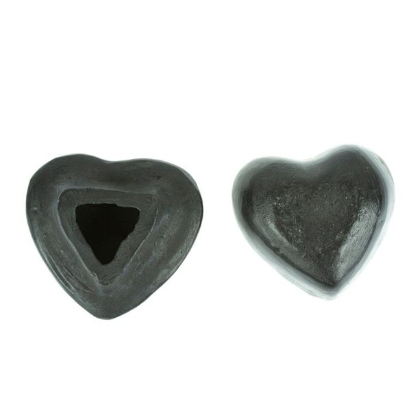 Alternate image for Barro Negro Black Ceramic Mini Jewelry Box Crafted in Mexico Heart Flakes