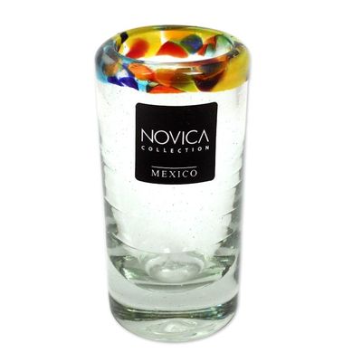 Alternate image for Handcrafted Blown Glass Tequila Shot Glasses Set of 6 Confetti Path