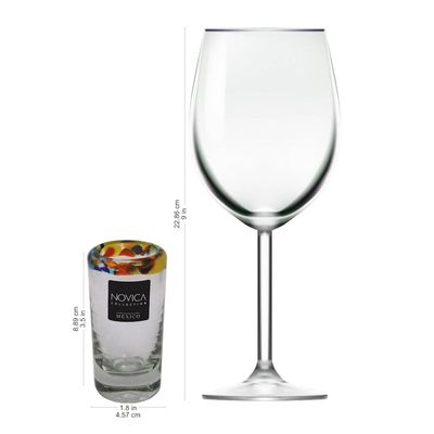 Alternate image for Handcrafted Blown Glass Tequila Shot Glasses Set of 6 Confetti Path