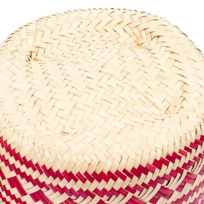 Alternate image for Red Hand-Woven Palm Fiber Basket with Lid from Mexico Love Red Heart