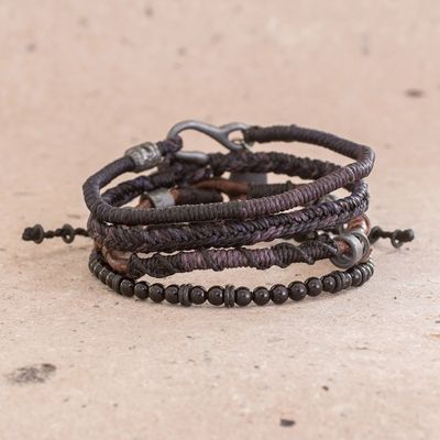Alternate image for Set of 4 Hand Crafted Macrame Bracelets Rugged Highlands