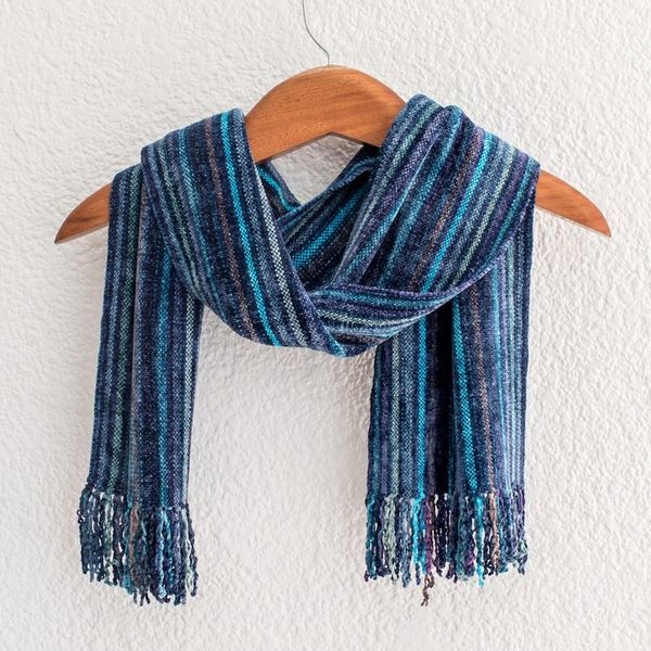 Alternate image for Rayon from Bamboo Chenille Scarf Sapphire Traditions