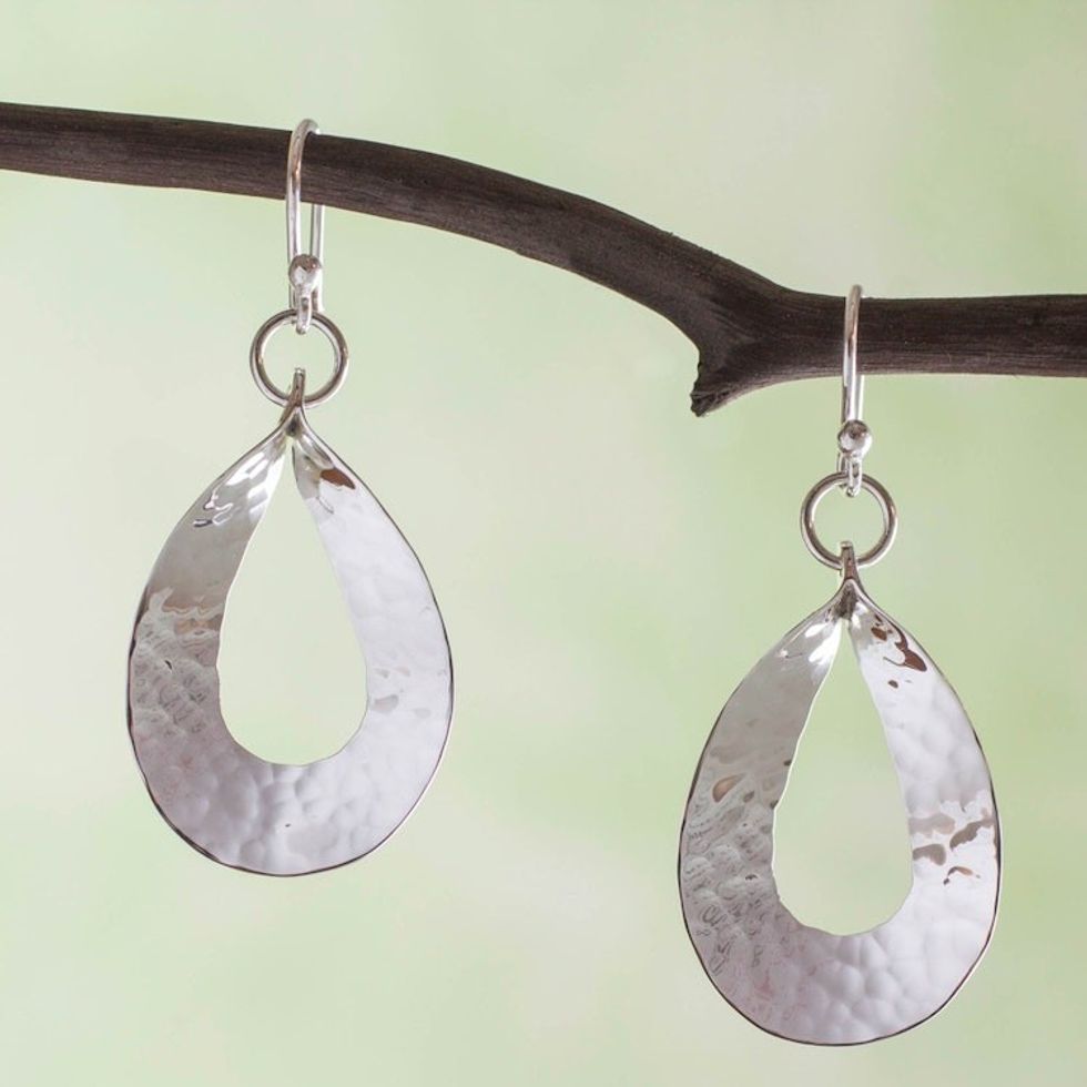 Artisan Crafted Sterling Silver Earrings 'Taxco Modern'