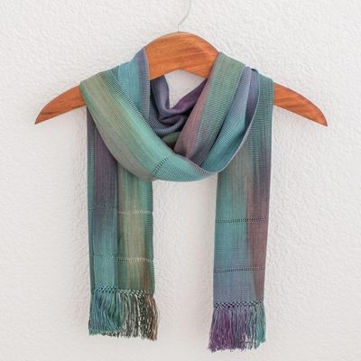 Alternate image for Handwoven 100 Rayon Wrap Scarf from Guatemala Smooth Breeze