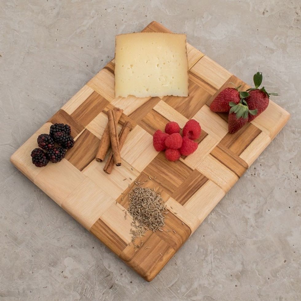 Wood Mosaic Cutting Board 'Puzzle'