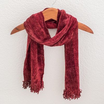 Alternate image for Rayon Chenille Scarf Scarlet Dreamer