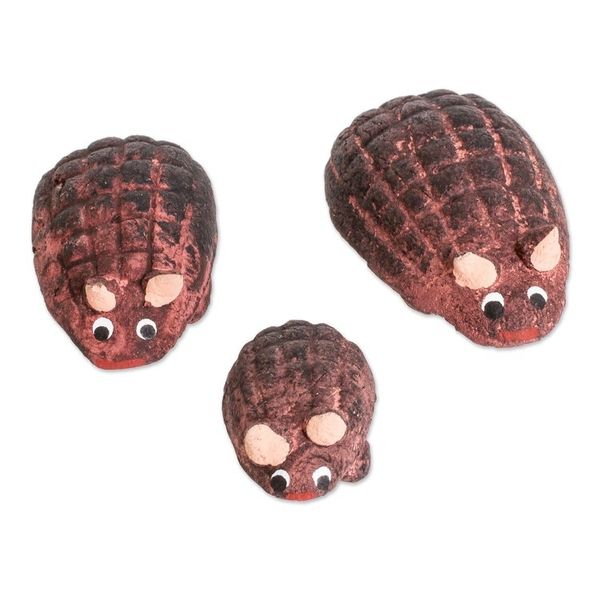Alternate image for Set of 3 Hand-painted Armadillo Shaped Ceramic Figurines Armadillo Family