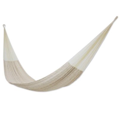 Alternate image for Handcrafted Cotton Solid Mayan Hammock Single Natural Comfort