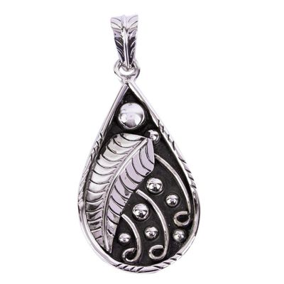 Alternate image for Handcrafted Sterling Silver Pendant Rococo Leaf