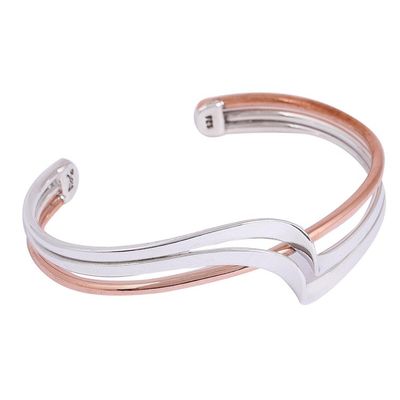 Alternate image for Sterling Silver and Copper Cuff Bracelet from Mexico Copper Stream