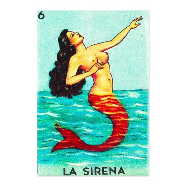Alternate image for Mexican Wood Magnet with Mermaid-Themed Decoupage Alluring Ocean