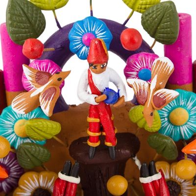 Alternate image for Hand-Painted Cultural Ceramic Sculpture from Mexico Papantla Tradition