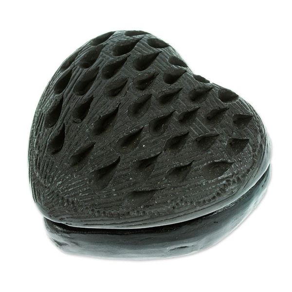 Alternate image for Barro Negro Black Ceramic Mini Jewelry Box Crafted in Mexico Heart Drops