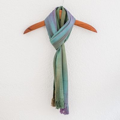 Alternate image for Handwoven 100 Rayon Wrap Scarf from Guatemala Smooth Breeze