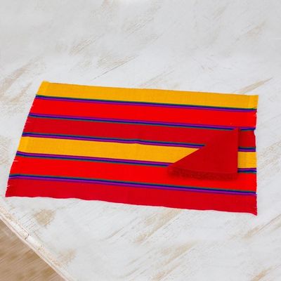 Alternate image for Set of 6 Striped Cotton Placemats and Napkins from Guatemala Country Sunset